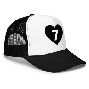 Black White Trucker Hat - Seven Of Heart