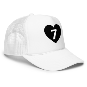 All White Trucker Hat - Seven Of Heart