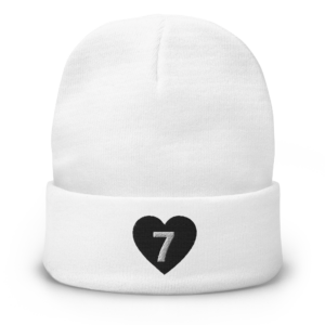 White Beanie - Seven Of Heart