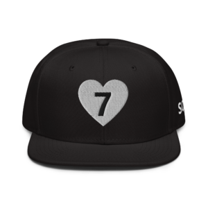 Black Snapback Hat - Seven Of Heart