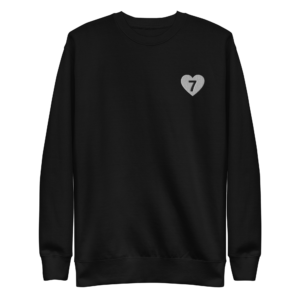Black Sweatshirt - Seven Of Heart